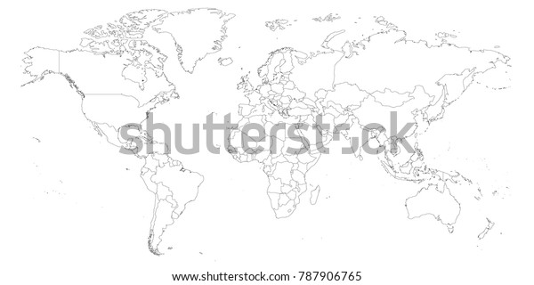 blank outline map world worksheet geography stock vector royalty free