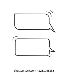 Blank outline speech bubble, talk box, message box or thinking box illustration