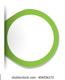 the blank oval label / the blank green label with hidden edge effect / the tag