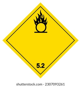 Blank Oxidizer Class 5.2 Symbol Sign, Vector Illustration, Isolate On White Background, Label .EPS10