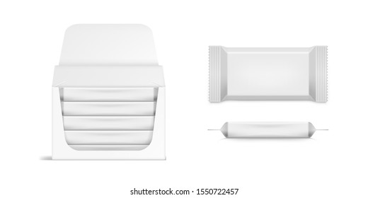 Blank Pack Box And Flow Food Pack. EPS10 Vector