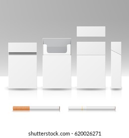 Blank Pack Package Box Of Cigarettes 3D Vector Realistic Illustration