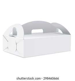 blank package box with handle isolated on white background