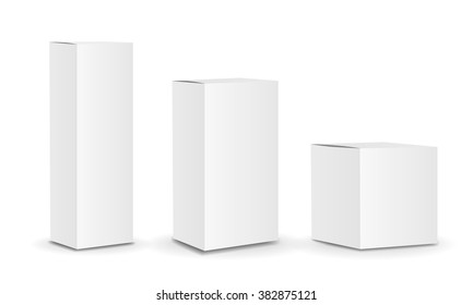 Blank package Box set. Vector