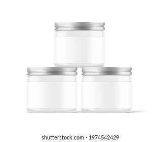Blank package jar mockup. Vector illustration isolated on white background. Can be use for your design, advertising, promo and etc. EPS10.	
