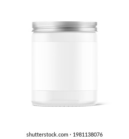 Blank package jar mockup. Vector illustration isolated on white background. Can be use for your design, advertising, promo and etc. EPS10.	