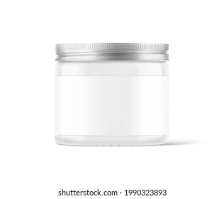 Blank package jar mockup. Vector illustration isolated on white background. Can be use for your design, advertising, promo and etc. EPS10.	