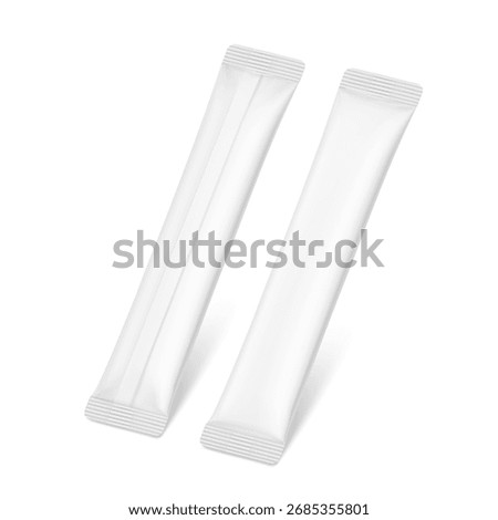 Blank package stick mockup. Flat lay view. Vector illustration  isolated on white background. Can be use for food, cosmetic, medicine and etc. EPS10.