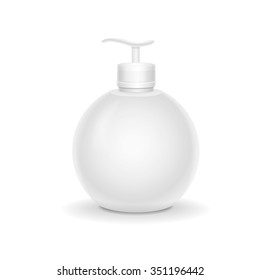 Blank packaging - bottle  with a spray for cream, soap cosmetics.  Vector isolated 