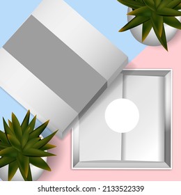 BLANK PACKAGING BOX FOR BRANDING MOCKUP VECTOR DESIGN