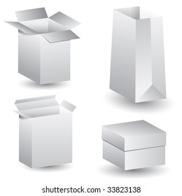 Blank Packaging Icon Set Stock Vector (royalty Free) 33823138 