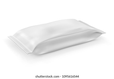 Blank packaging plastic wipes pouch isolated on white background