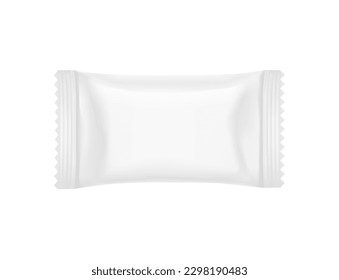 Blank packaging sachet mockup. Vector illustration isolated on white background. Ready for your design. EPS10.	