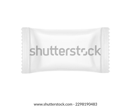 Blank packaging sachet mockup. Vector illustration isolated on white background. Ready for your design. EPS10.	