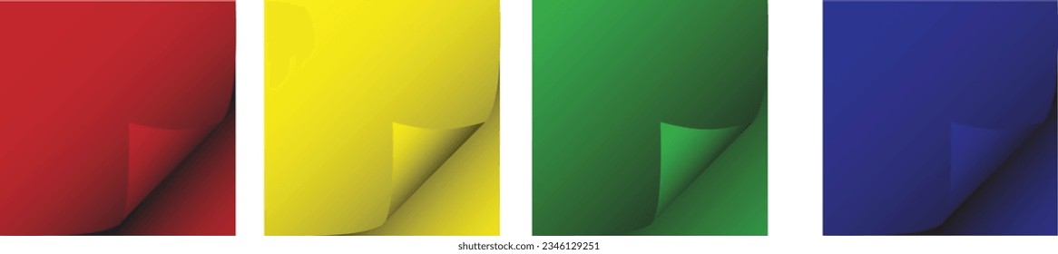 Blank page curl.Realistic vector illustration isolated on  background.Writing blank paper 