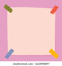 Blank page hand drawn template, simple illustration of background with copy space, flat hand drawn art, empty page for ypur message or art.
