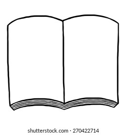 blank page note book / cartoon vector and illustration, black and white, hand drawn, sketch style, isolated on white background.