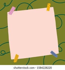 Blank page with place for your text, simple hand drawn illustration, creative simple  background or template for message.