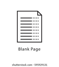 Blank Page Vector Line Icon 