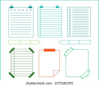 Blank pages notebook template. Mockup for notebooks with lines for writing or sketching.