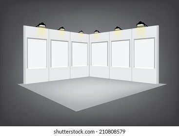 Blank Panel Exhibition Stand Vector