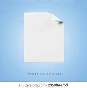 blank paper in 3d vector illustration