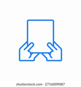 Vector de signo de icono de aplicación de papel en blanco