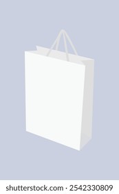 Blank paper bag for gift and purchase, vector illustration.