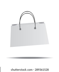 blank paper bag with white background 