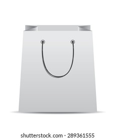 blank paper bag with white background 