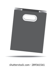 blank paper bag with white background 