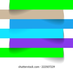 Blank paper banners with shadow template isolated on white background.