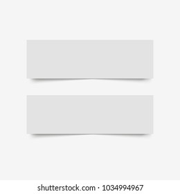 Blank of paper banners with shadow. Vector