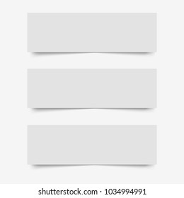 Blank of paper banners with shadow. Vector