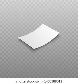 Blank paper bill or invoice receipt template 3d realistic vector illustration isolated on transparent background. Empty payment check or financial atm transaction document.