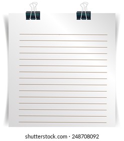 blank paper with binder clips