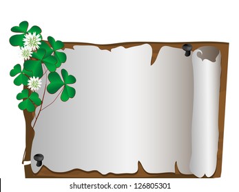 Blank paper with border from clover leaves