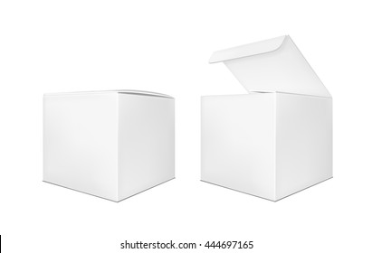 Blank Paper Box On White Background.