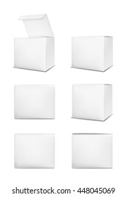 Blank paper box on white background.