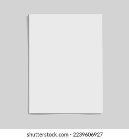 Blank paper brochure cover on transparent background.