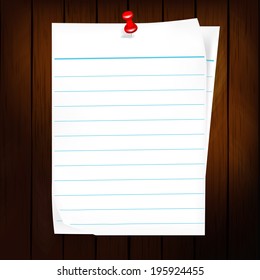Blank paper and Brown wood background texture vector