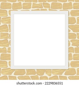 blank paper card on stone wall