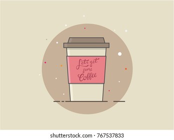 Blank paper coffee mug with a message template line design