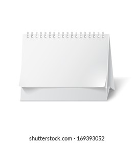 Blank Paper Desk Spiral Calendar. Vector. EPS10.