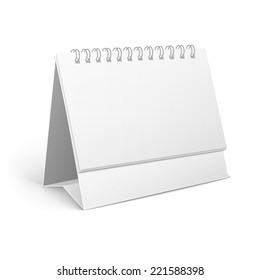 Blank paper desk spiral calendar