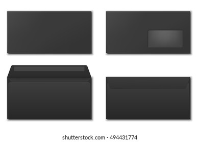 Blank paper envelopes set. Template for logo design. Vector EPS10 illustration.