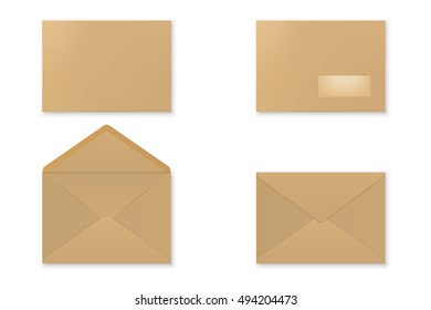 Blank paper envelopes set. Vector EPS10 illustration.