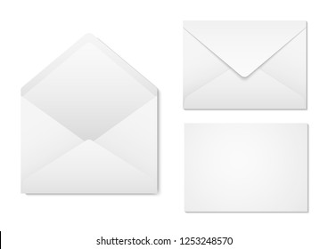 Blank paper envelopes for your design. Envelopes mockup front and back view.