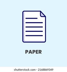 Blank paper flat illustration for website or design project. A simple flat vector design