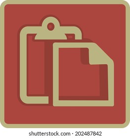 Blank paper. Flat modern web button.